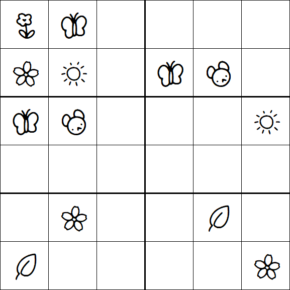 Kids Sudoku 6x6 - Medium