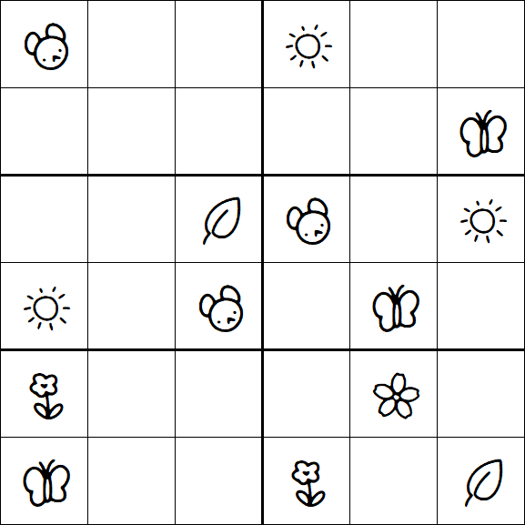 Kids Sudoku 6x6 - Medium