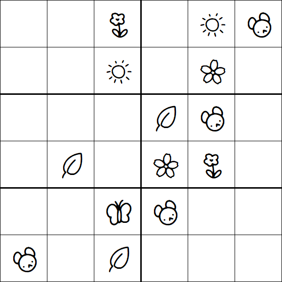 Kids Sudoku 6x6 - Medium