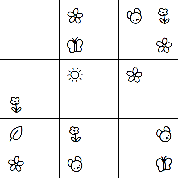 Kids Sudoku 6x6 - Medium