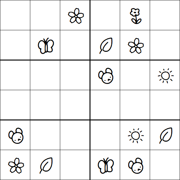 Kids Sudoku 6x6 - Medium