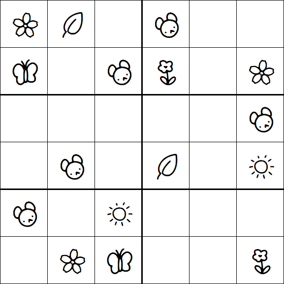Kids Sudoku 6x6 - Medium