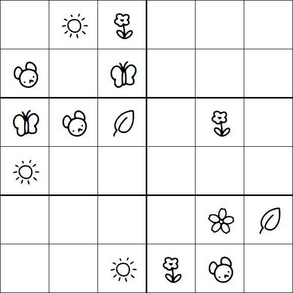 Kids Sudoku 6x6 - Medium