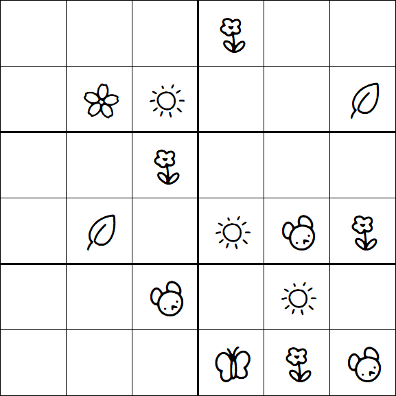 Kids Sudoku 6x6 - Medium