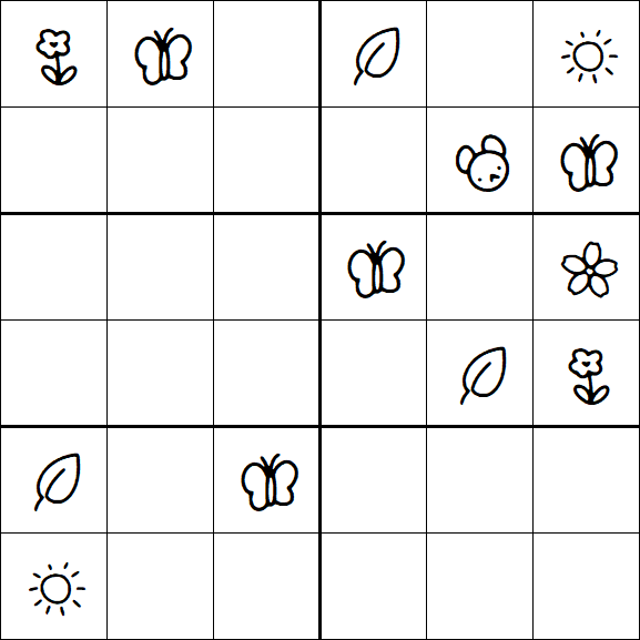 Kids Sudoku 6x6 - Medium