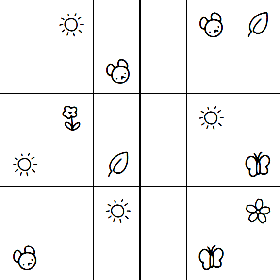 Kids Sudoku 6x6 - Medium