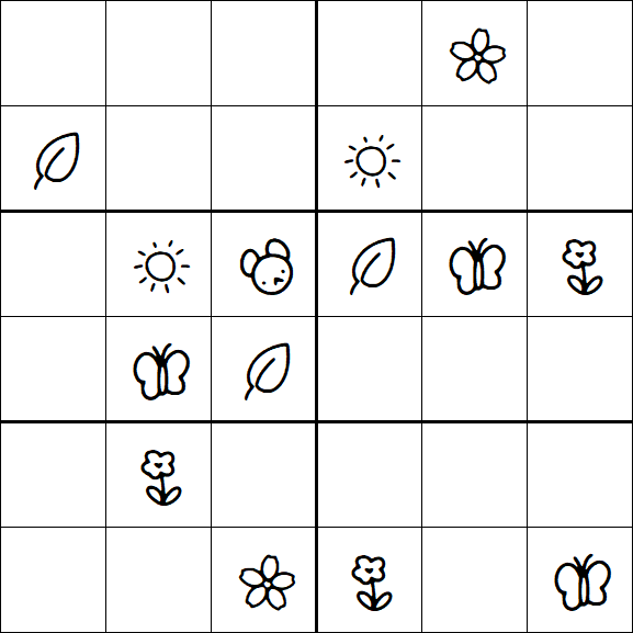 Kids Sudoku 6x6 - Medium