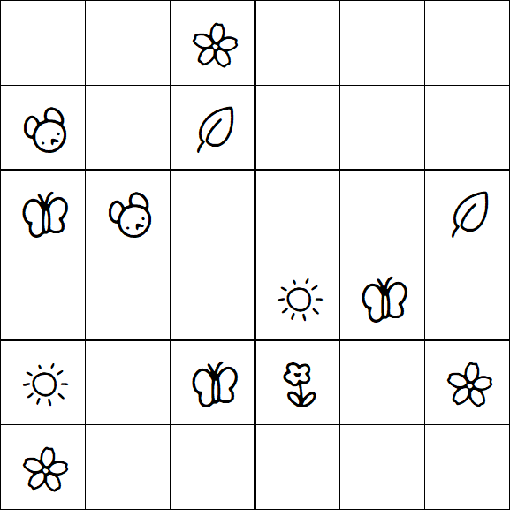 Kids Sudoku 6x6 - Medium