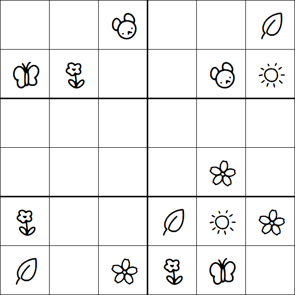 Kids Sudoku 6x6 - Medium