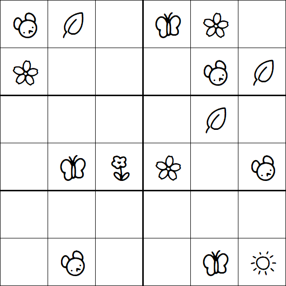 Kids Sudoku 6x6 - Medium