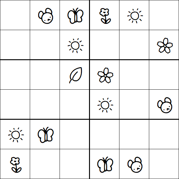 Kids Sudoku 6x6 - Moyen