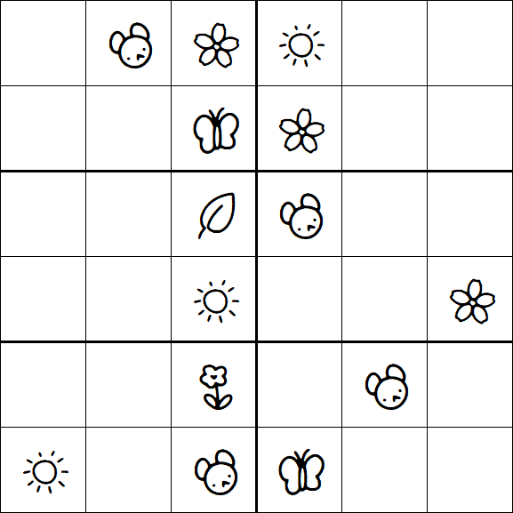 Kids Sudoku 6x6 - Moyen