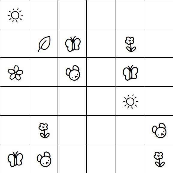 Kids Sudoku 6x6 - Medio