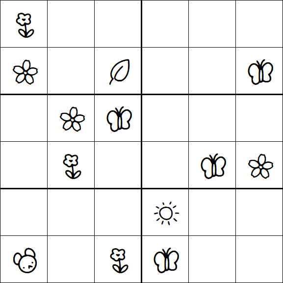 Kids Sudoku 6x6 - Moyen
