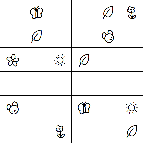 Kids Sudoku 6x6 - Medio