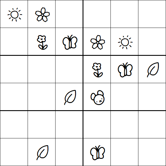 Kids Sudoku 6x6 - Moyen