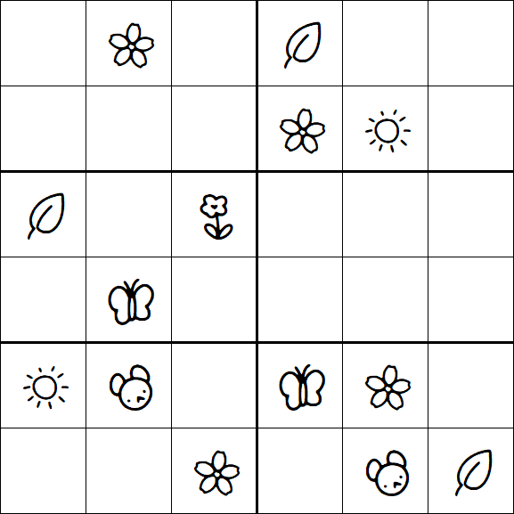 Kids Sudoku 6x6 - Medium