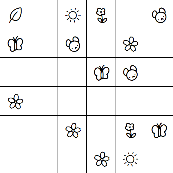 Kids Sudoku 6x6 - Medium
