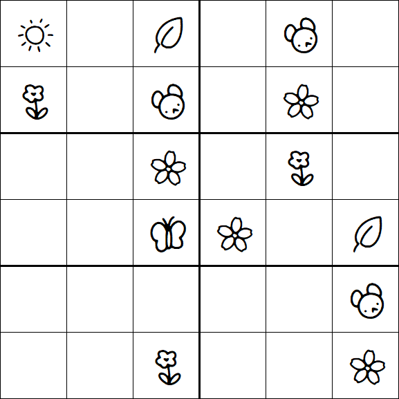 Kids Sudoku 6x6 - Medium