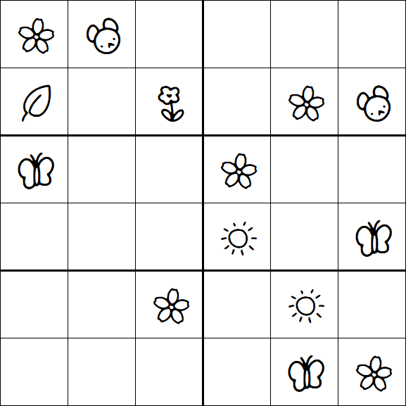 Kids Sudoku 6x6 - Medium