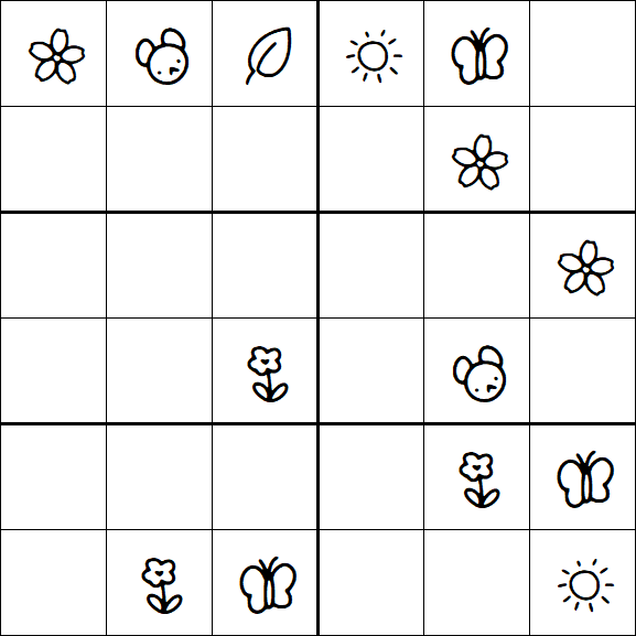 Kids Sudoku 6x6 - Medium