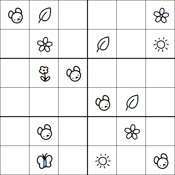 Kids Sudoku 6x6 - Medium