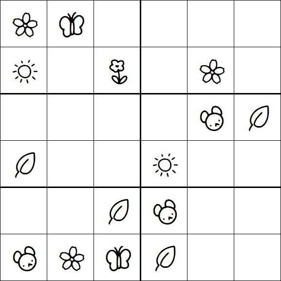 Kids Sudoku 6x6 - Medium