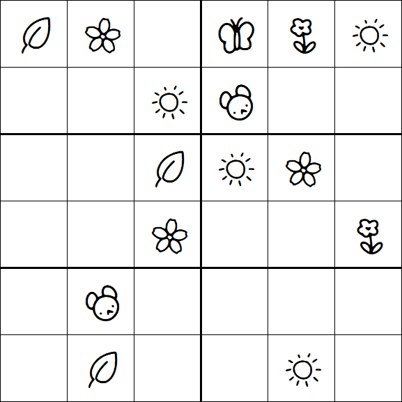 Kids Sudoku 6x6 - Medium