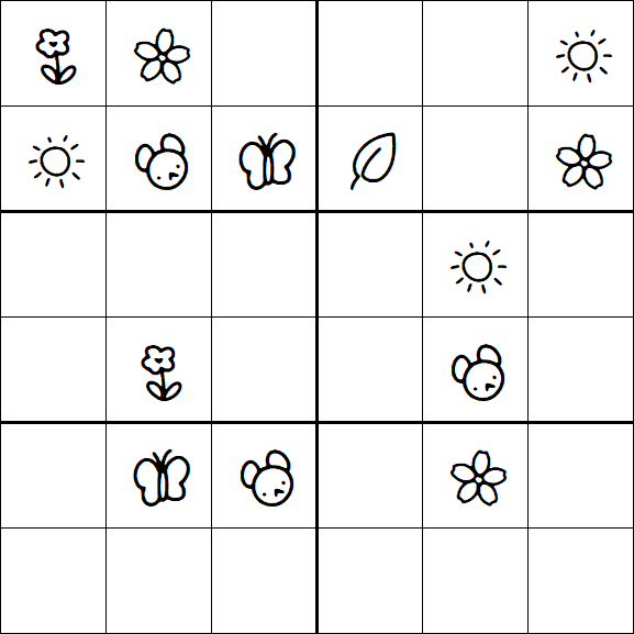 Kids Sudoku 6x6 - Medium
