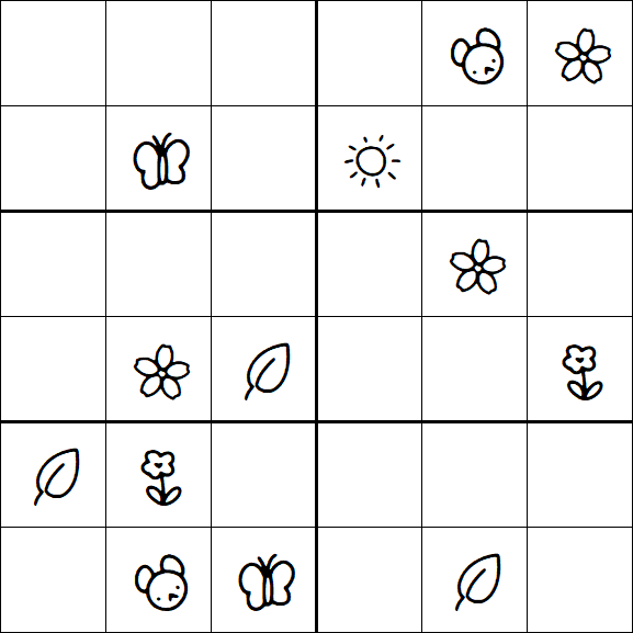 Kids Sudoku 6x6 - Medium