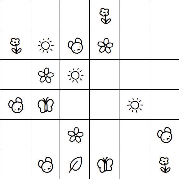 Kids Sudoku 6x6 - Medium