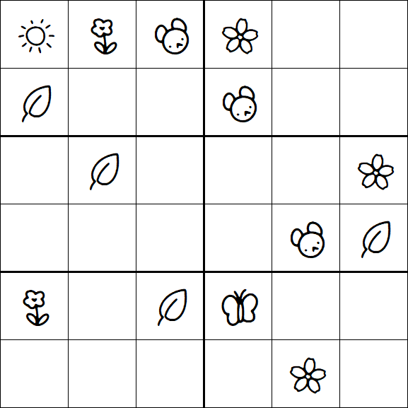 Kids Sudoku 6x6 - Medium