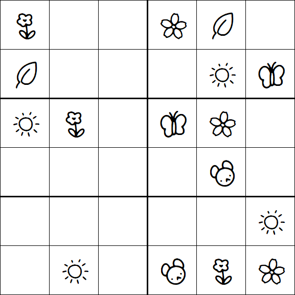 Kids Sudoku 6x6 - Medium