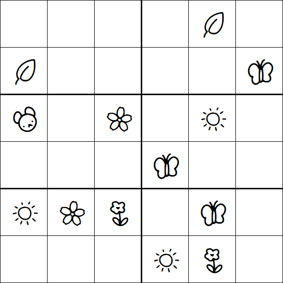 Kids Sudoku 6x6 - Medium