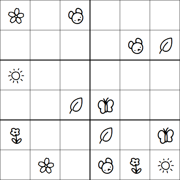 Kids Sudoku 6x6 - Medium