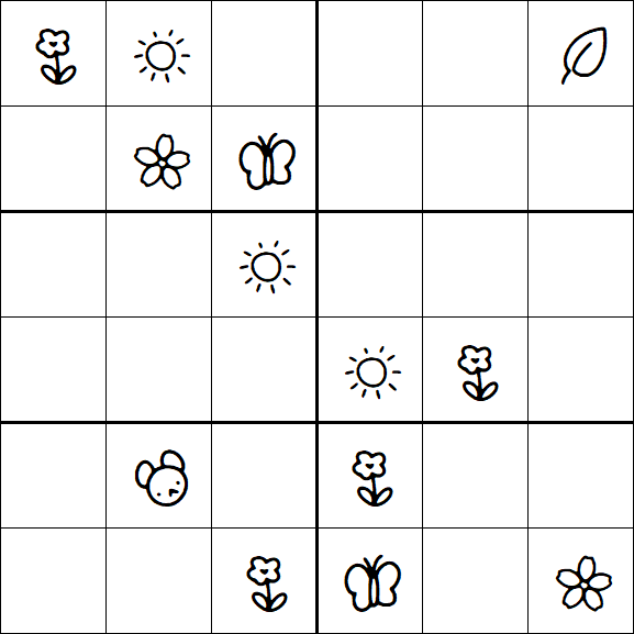 Kids Sudoku 6x6 - Medium