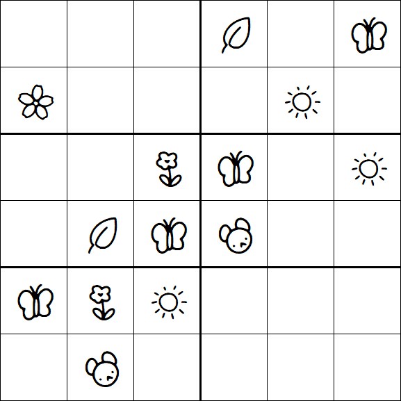 Kids Sudoku 6x6 - Moyen