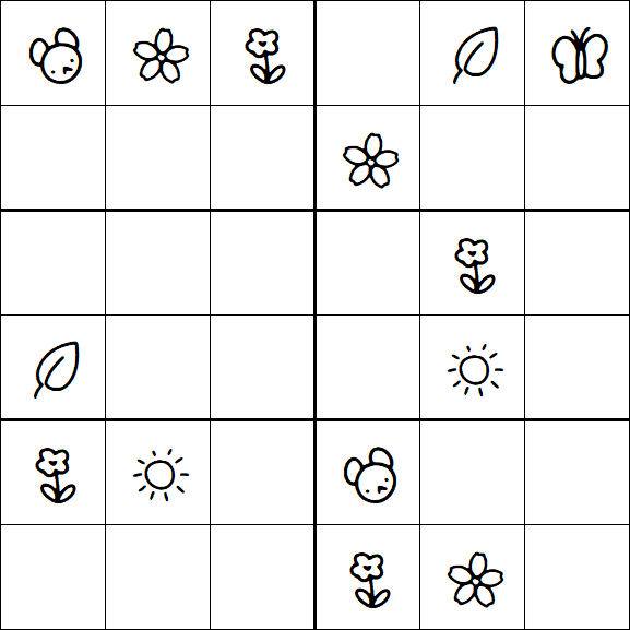 Kids Sudoku 6x6 - Moyen