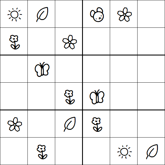 Kids Sudoku 6x6 - Moyen