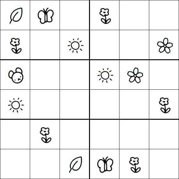 Kids Sudoku 6x6 - Medio