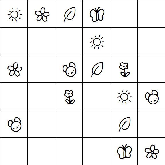 Kids Sudoku 6x6 - Moyen