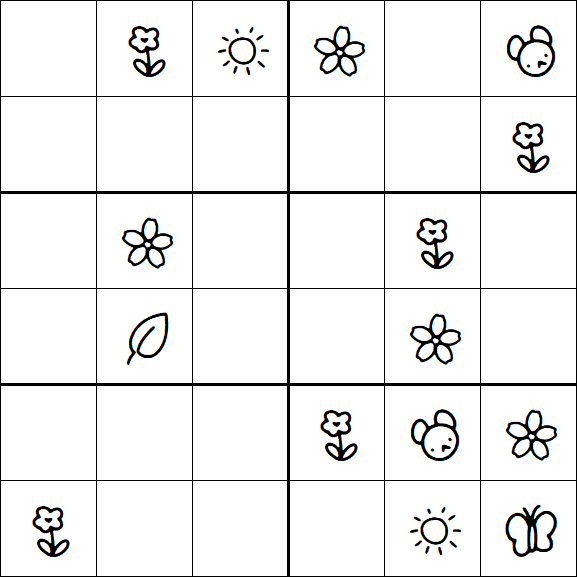 Kids Sudoku 6x6 - Moyen