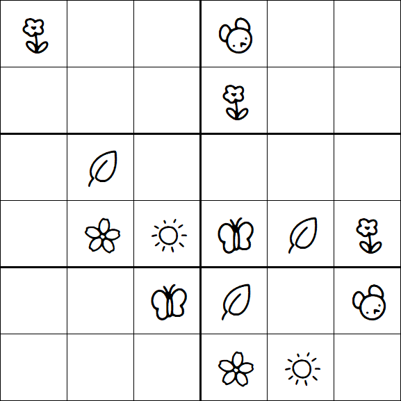 Kids Sudoku 6x6 - Medio