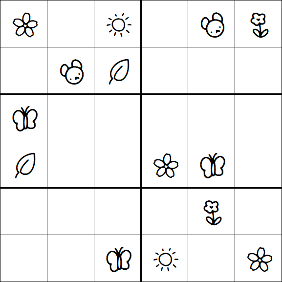 Kids Sudoku 6x6 - Moyen