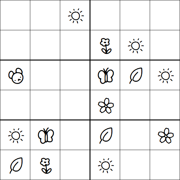 Kids Sudoku 6x6 - Medio