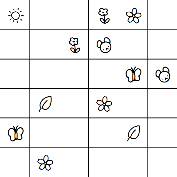 Kids Sudoku 6x6 - Medium