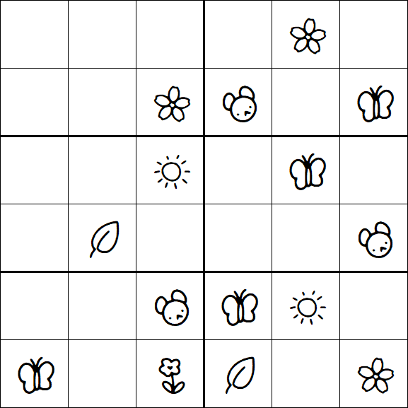 Kids Sudoku 6x6 - Medium