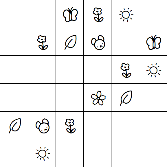Kids Sudoku 6x6 - Medium
