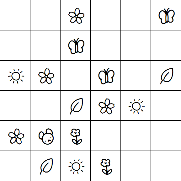 Kids Sudoku 6x6 - Medium