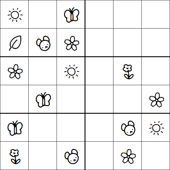 Kids Sudoku 6x6 - Medium
